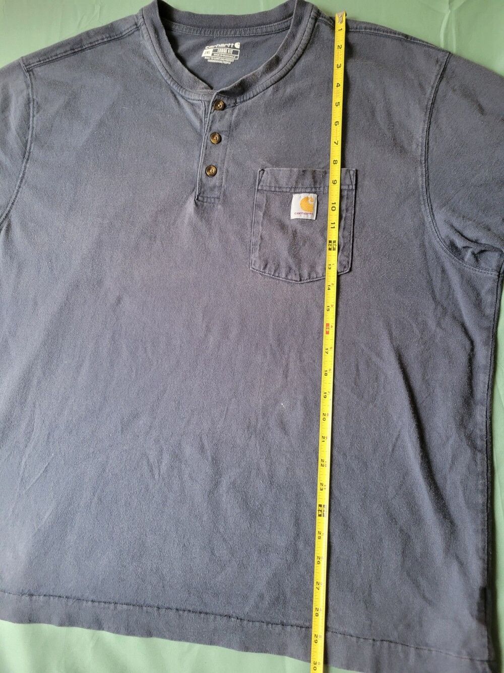 Carhartt Loose Fit Henley Pocket T-Shirt Men’s 2XL Blue Short Sleeve Workwear - Picture 7 of 14